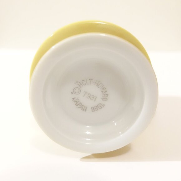 Set of 2 Holt Howard striped pedestal coffee mugs dated 1966 Made in Japan MCM - Picture 7 of 7